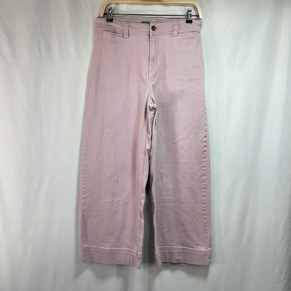 🍇 Dip Lavender cotton spandex, flat front wide leg denim pants